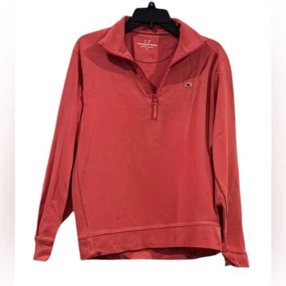Men’s Vineyard Vines Classic Solid Saltwater Salmon Quarter-Zip Pullover: Sm - Picture 1 of 6